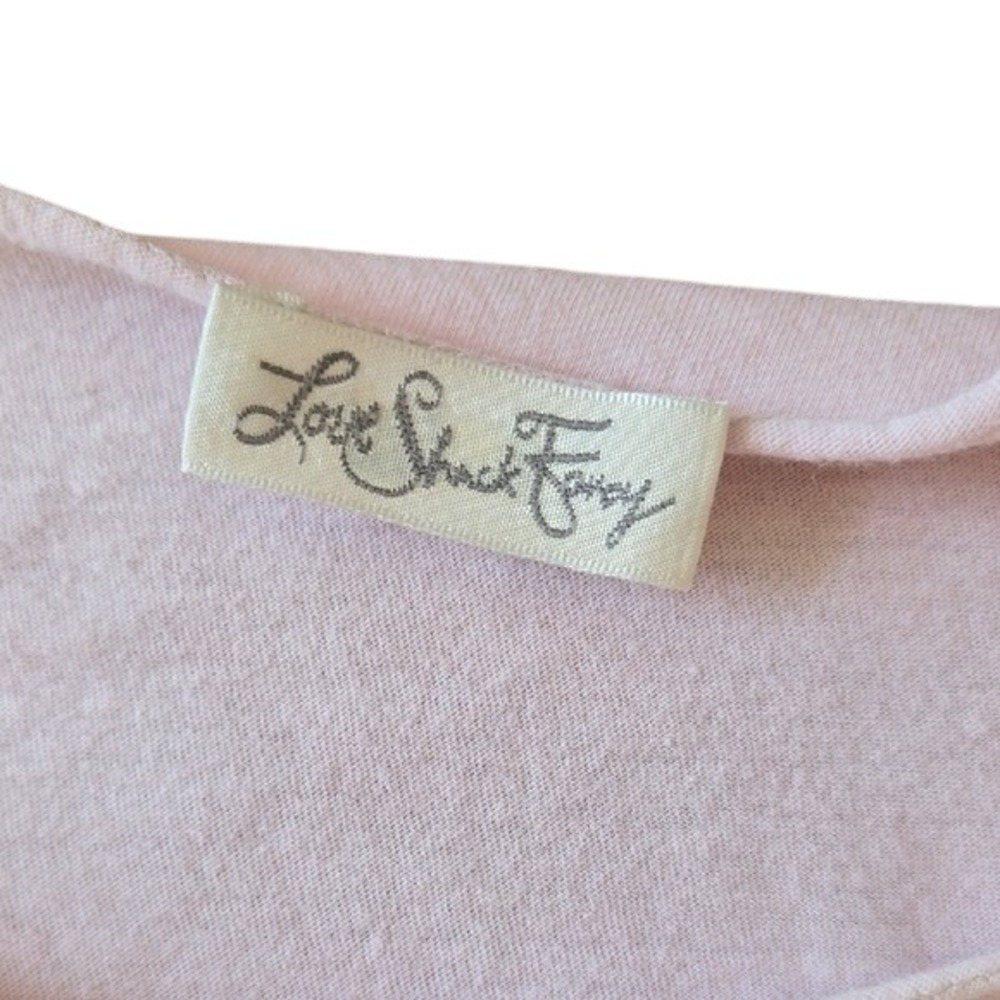 Love Shack Fancy Top XS Blush Pink Eyelet Short Sleeve Scoop Neck Soft Girl Boho - Picture 3 of 5